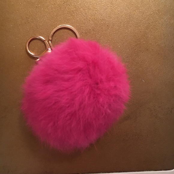 Accessories - Pink puff ball keychain